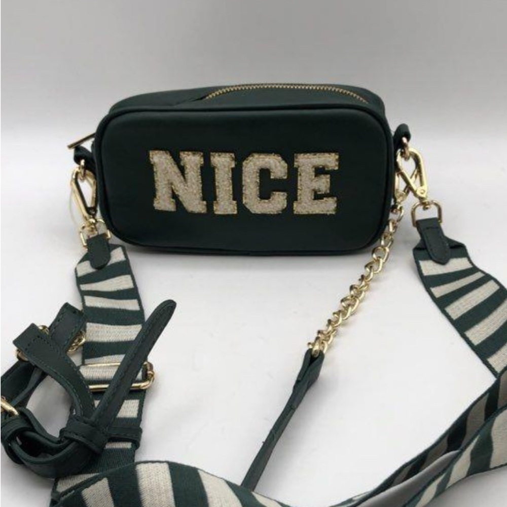 Betsey Johnson “NAUGHTY-NICE”Crossbody Bag with Gold Accents